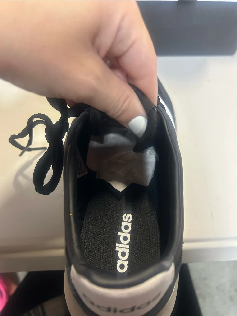 adidas Kids Black and White Sneakers with Classic Three Stripes